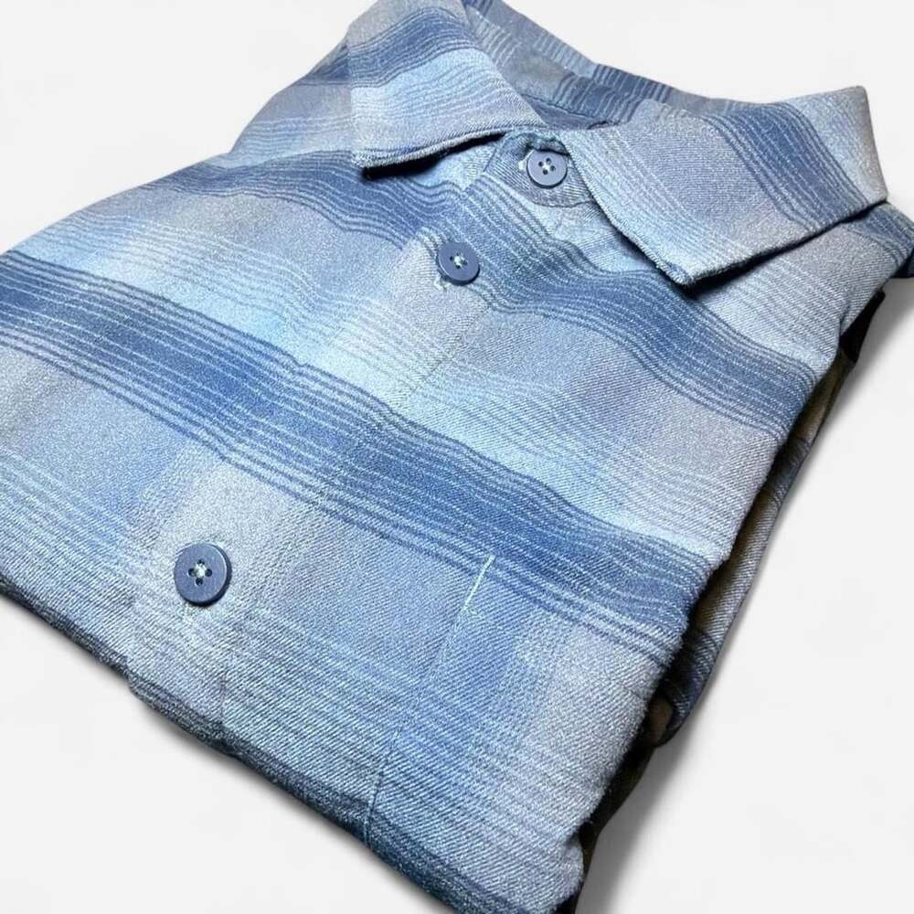 Lululemon Masons Peak Flannel Mens Large Long Sleeve Blue